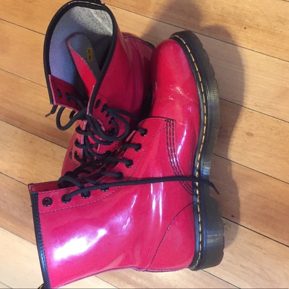 red patent doc martens